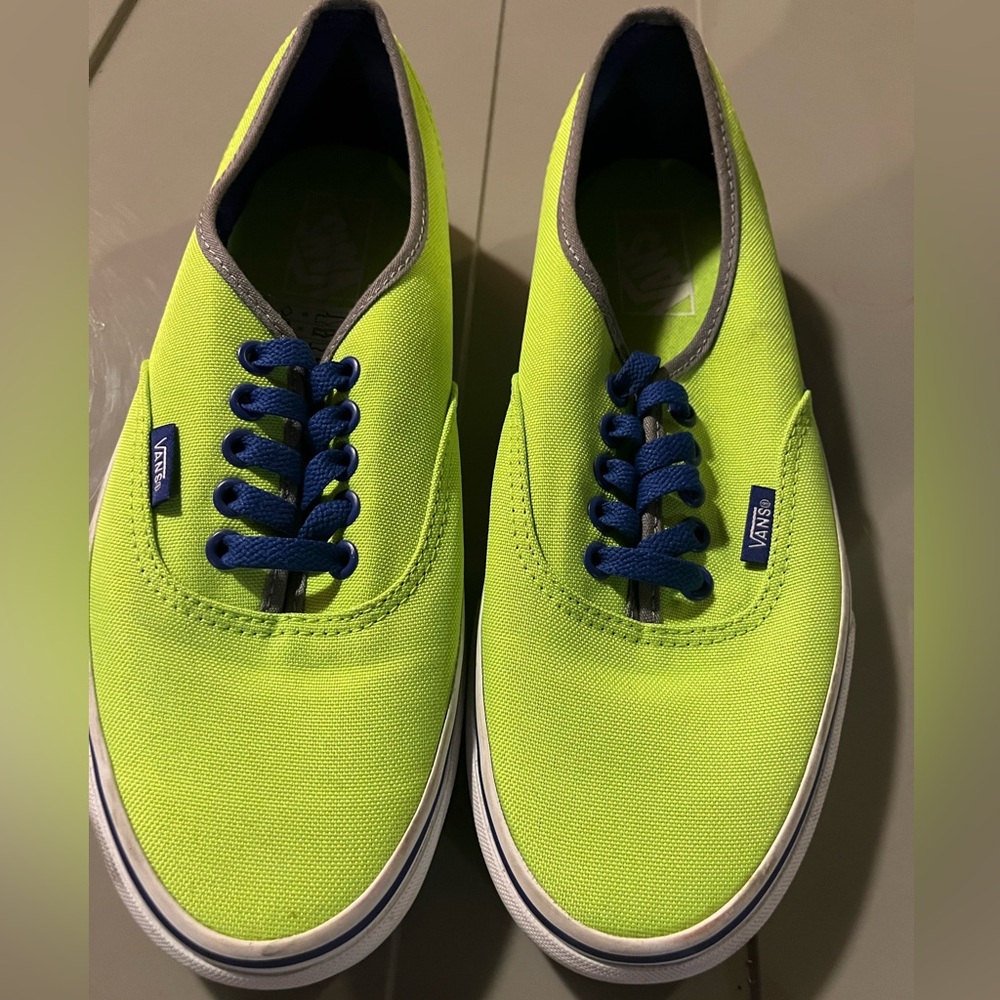 Vans brite neon green skate shoes